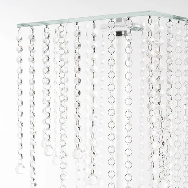Hanging Crystal Centrepiece Stand Square Clear (84cmH)