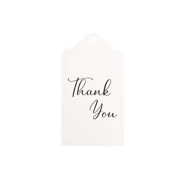 Hanging Gift Tags Scallop Thank You White Pack 20 (9Lx5W)cm)