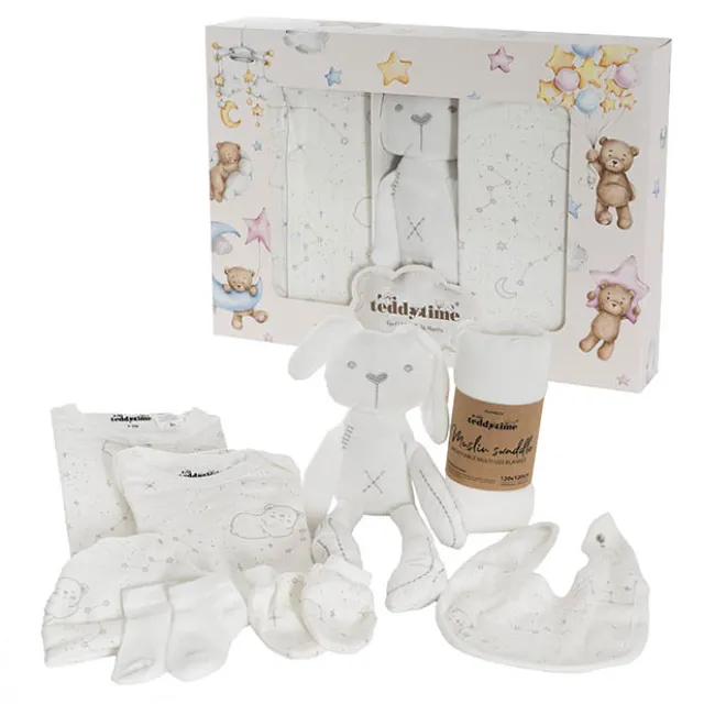 Constellation Print 100% Cotton Baby Gift Box Set 8 White