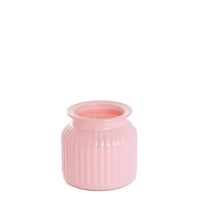 Hurricane Glass Jar Pink Small (11Dx10.5cmH)