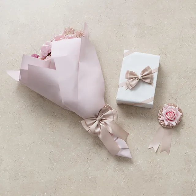 Ribbon Satin Deluxe Double Faced Rose Gold (50mmx25m)