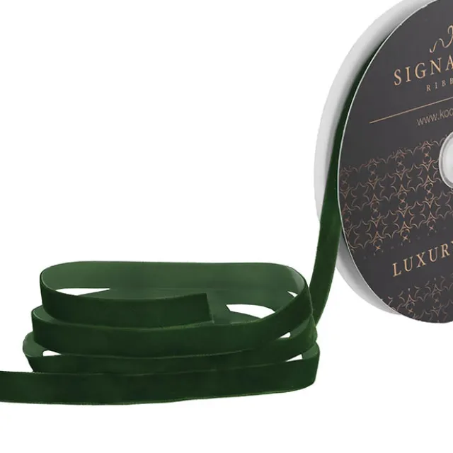 Ribbon Premium Plush Velvet Woven Forest Green (15mmx20m)