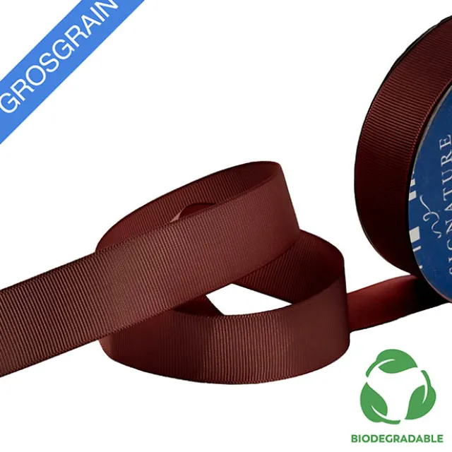 Ribbon Bio-Poly Blend Grosgrain Burgundy (25mmx25m)
