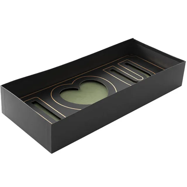 I Love U Rose Box with Foam Insert Black (61x26x11Hcm)
