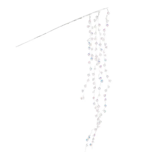 Iridescent Acrylic Crystal Cascading Spray Silver (107cmH)