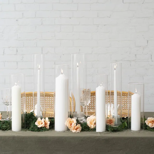 Glass Hurricane Event Candle Sleeve Clear (6.5cmDx35cmH)