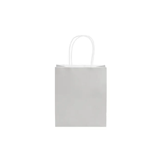 Kraft Paper Bag Shopper Mini Silver Pk10 (140Wx75Gx165mmH)