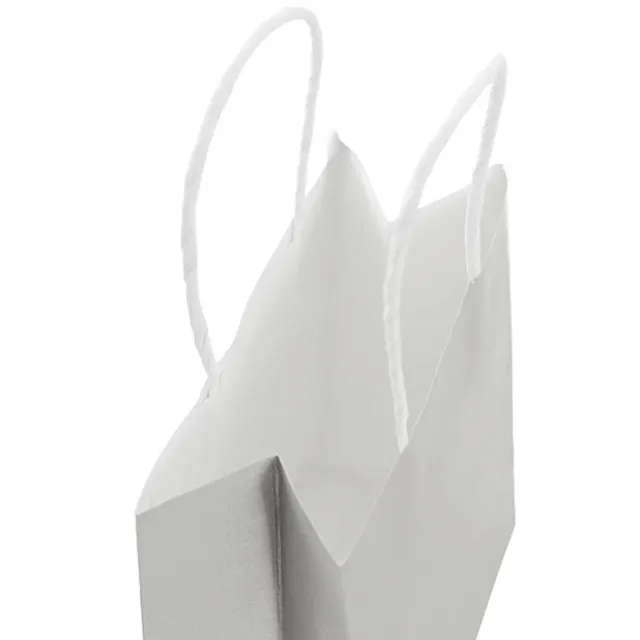 Kraft Paper Bag Shopper Mini Silver Pk10 (140Wx75Gx165mmH)