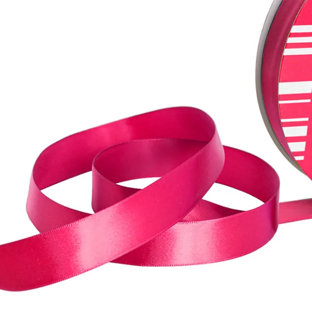 Jumbo Bulk Ribbon Single Face Satin Hot Pink (25mmx100m)