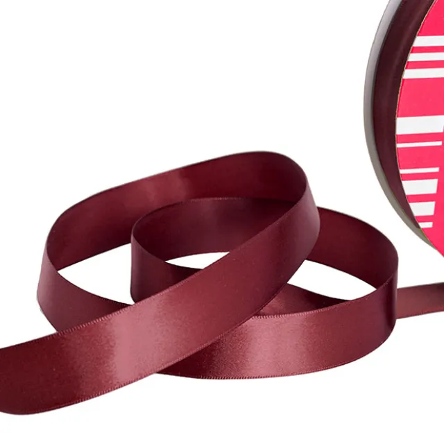 Jumbo Bulk Ribbon Single Face Satin Burgundy (25mmx100m)
