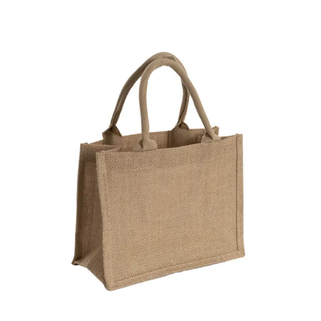 Jute Reusable Shopping Carry Bag Natural (25Wx12Gx20cmH)