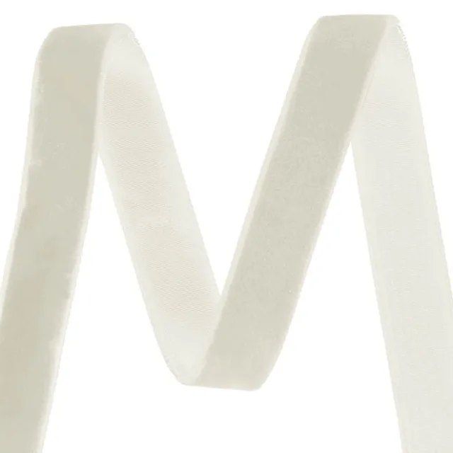 Ribbon Premium Plush Velvet Woven Edge White (15mmx20m)