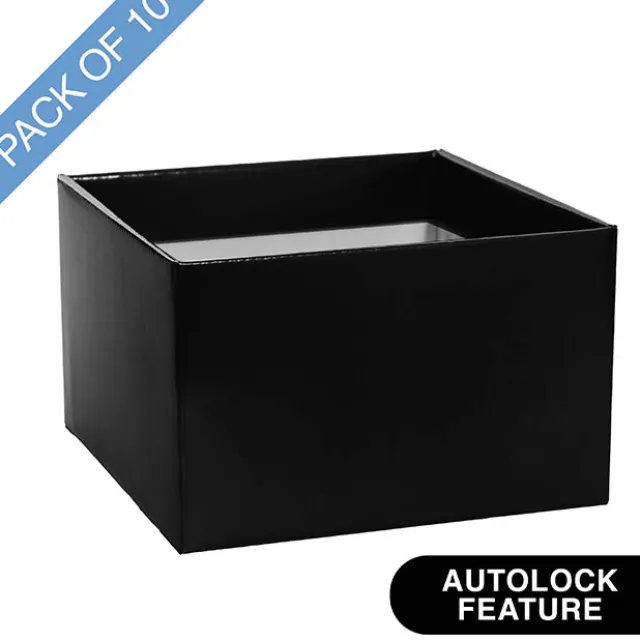 Large Posy Box Autolock Base Pack 10 Black (22x14cmH)