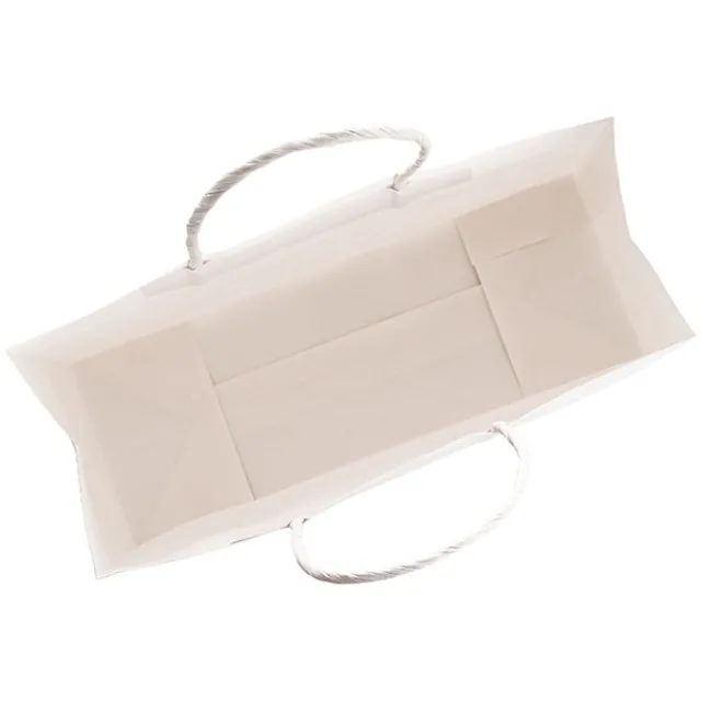 Kraft Paper Bag Boutique Med White Pk10 (220Wx80Gx180mmH)