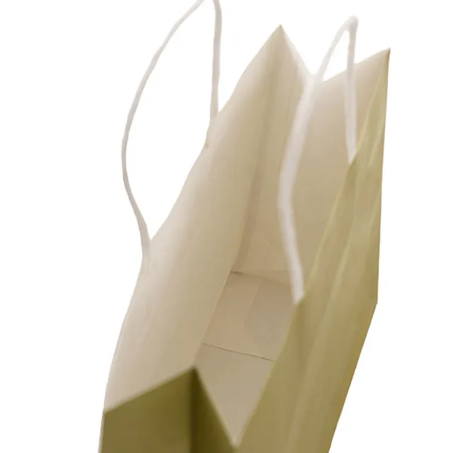 Kraft Paper Bag Boutique Medium Gold Pk10 (220Wx80Gx180mmH)