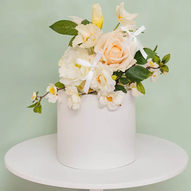 Pre-Made Ribbon Bow Double Face Satin White Pk24(10mmx6.5cm)