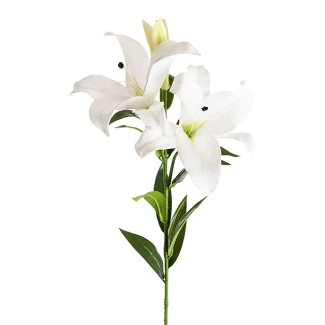 Real Touch 3D Tiger Lily 3 Head White (90cmH)