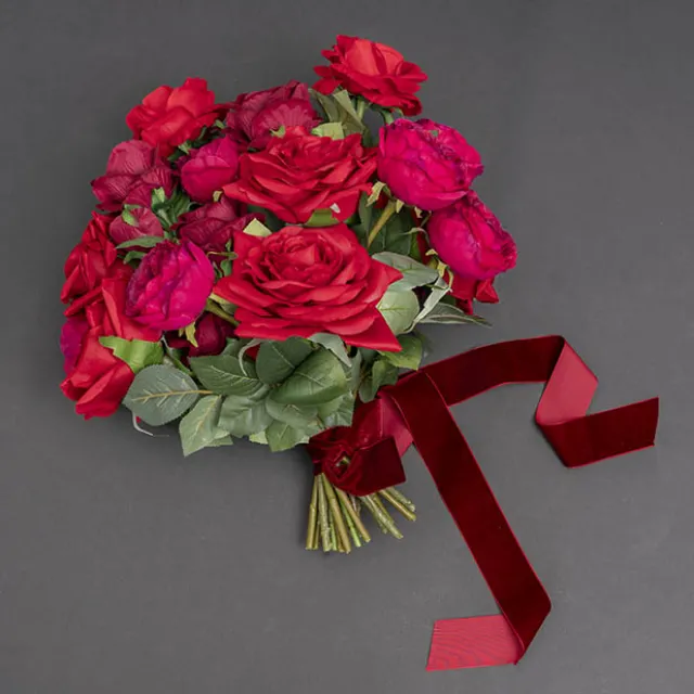 Ribbon Premium Plush Velvet Woven Edge Dark Red (50mmx20m)