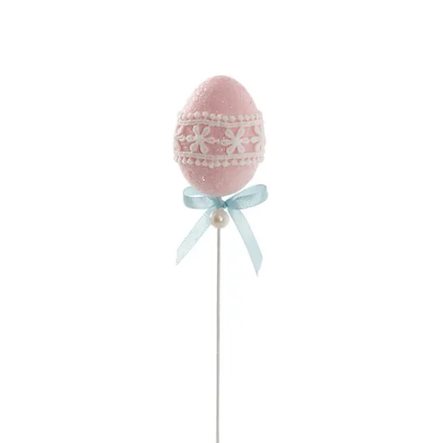 Lace Easter Egg Pick Pack 2 Pink (4x30cmH)