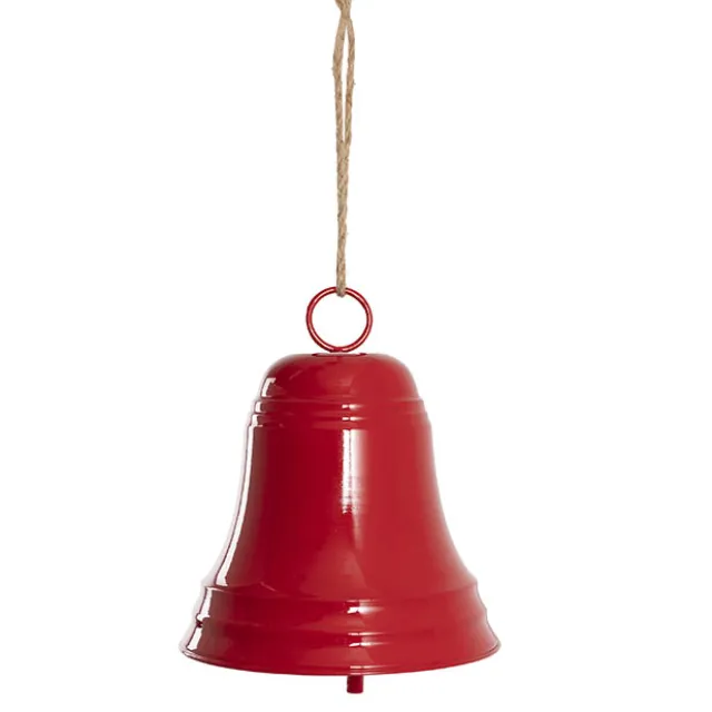 Large Hanging Metal Bell Red (31x34cmH)