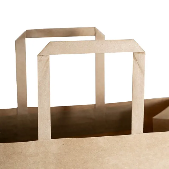 Kraft Bag Grocery Flat Handle Brown Pk10 (320Wx175Gx340mmH)