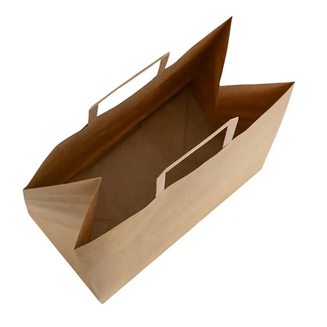 Kraft Bag Grocery Flat Handle Brown Pk10 (320Wx175Gx340mmH)
