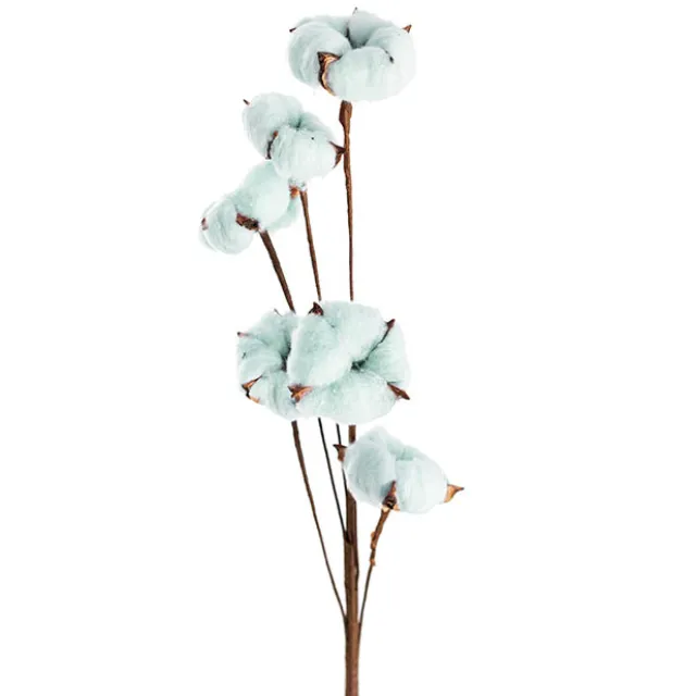 Cotton Branch 6 Heads Soft Blue (Head Size 5cm x 85cmH)