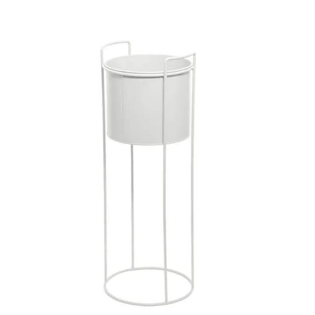 Metal Display Stand With Round Pot White (23Dx65cmH)