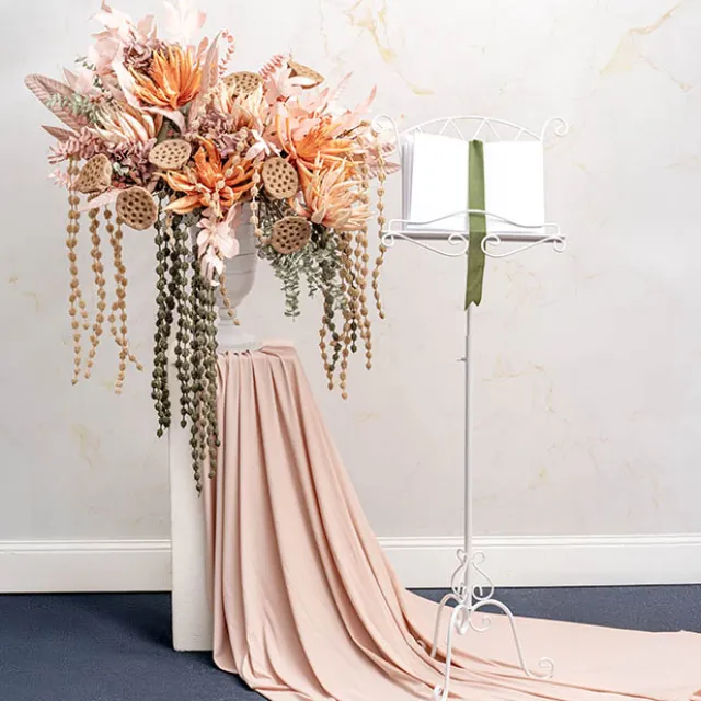 Metal Lectern Stand White (44x33x112cmH)