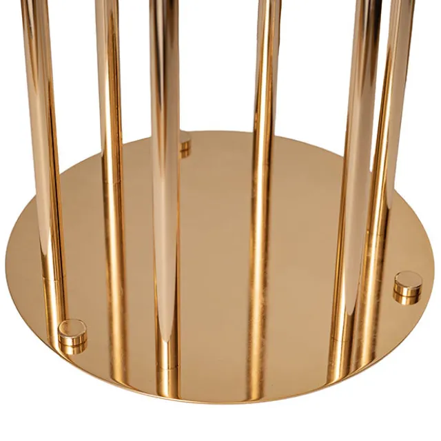 Metal Spiral Candelabra 6 Glass Candle Holder Gold (118cmH)