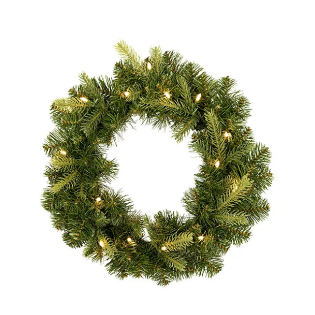 Mixed Christmas Pine LED Wreath Green (40cmD)
