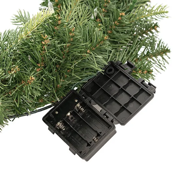 Mixed Christmas Pine LED Wreath Green (40cmD)