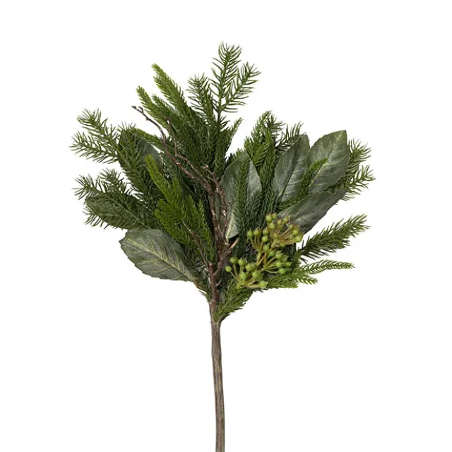 Mixed Spruce Pine Berry Spray Green (43cmH)