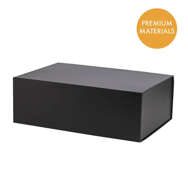 Hamper Gift Box Magnetic Flap Tall Large Black (38x26x13cmH)