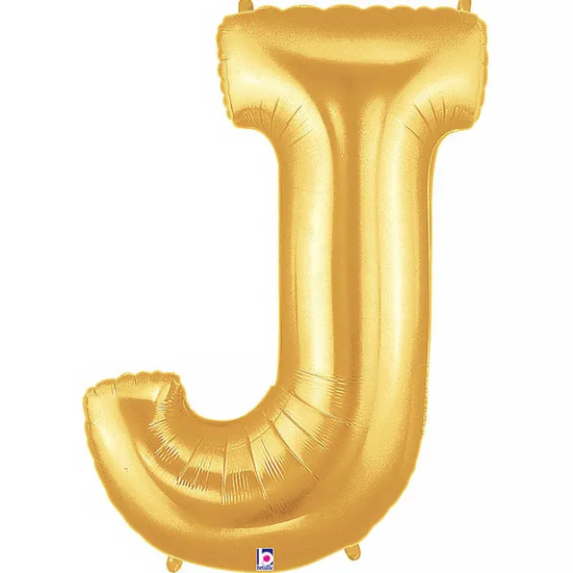 Foil Balloon 40" (101.6cmH) Letter 'J' Gold