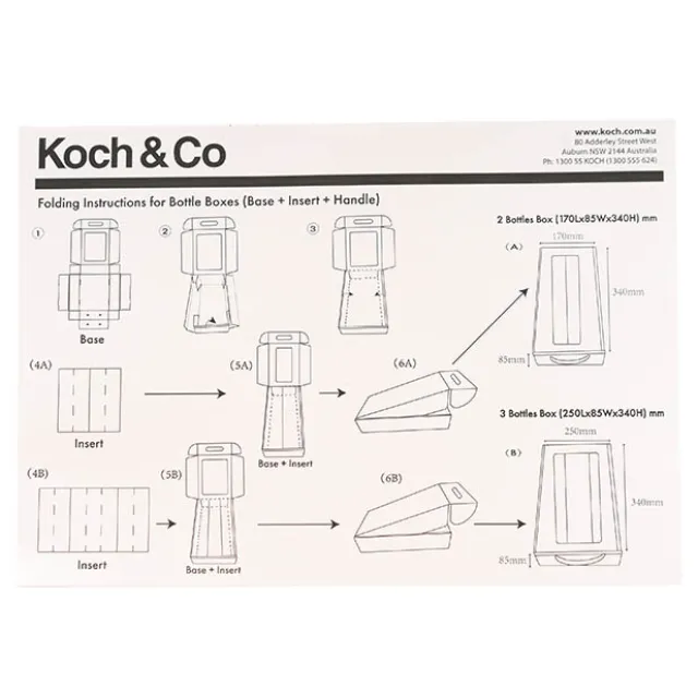 Wine Window Carry Box 3 Bottles Kraft Pack 2 (25x9x34cmH)