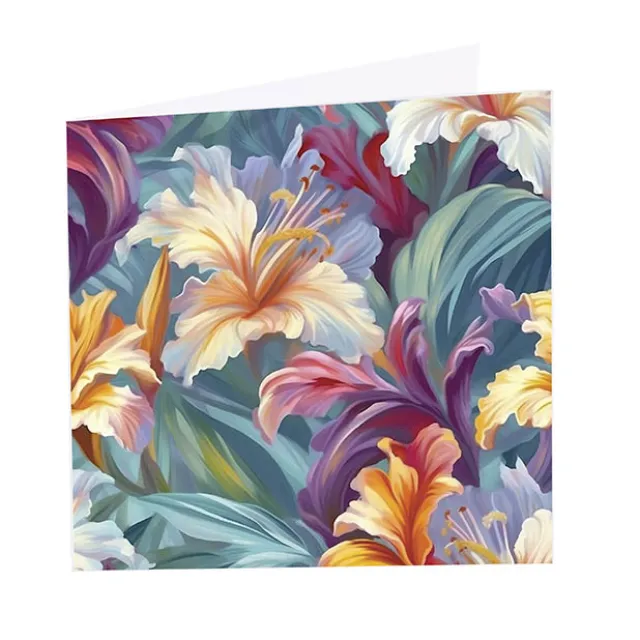 Nouvelle Gift Card & Envelope Colour Lilies Pk25 (10x10cmH)