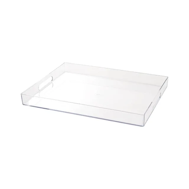 Clear Acrylic Tray Rectangular w Handles (35x25x4cmH)