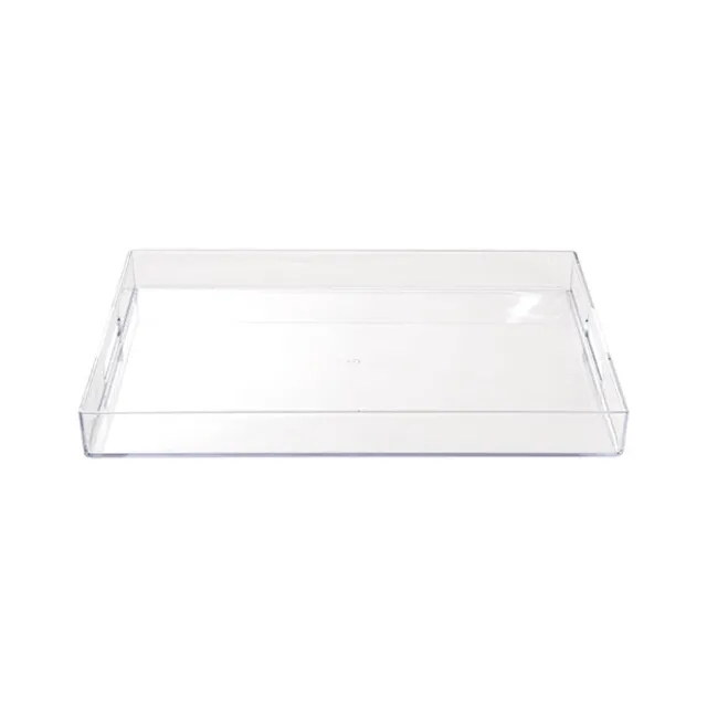 Clear Acrylic Tray Rectangular w Handles (35x25x4cmH)