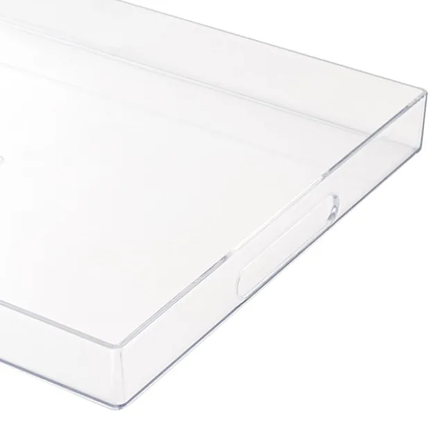 Clear Acrylic Tray Rectangular w Handles (35x25x4cmH)
