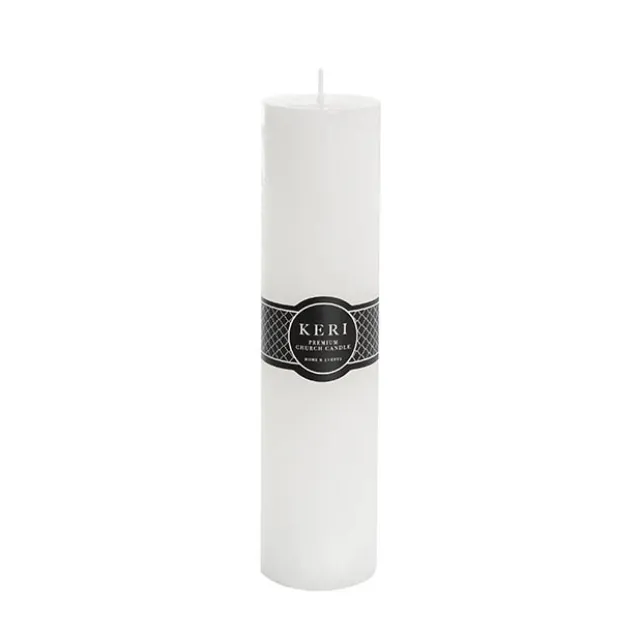 Event Flat Top Pillar Candle 50HR White (5x20cmH)