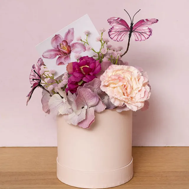 Cards White Pink Orchid Full Bloom (10x6.5cmH) Pack 50