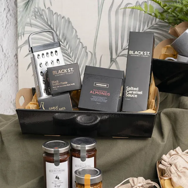 Hamper Tray Flat Pack Medium Black Pack 2 (34x22x7cmH)