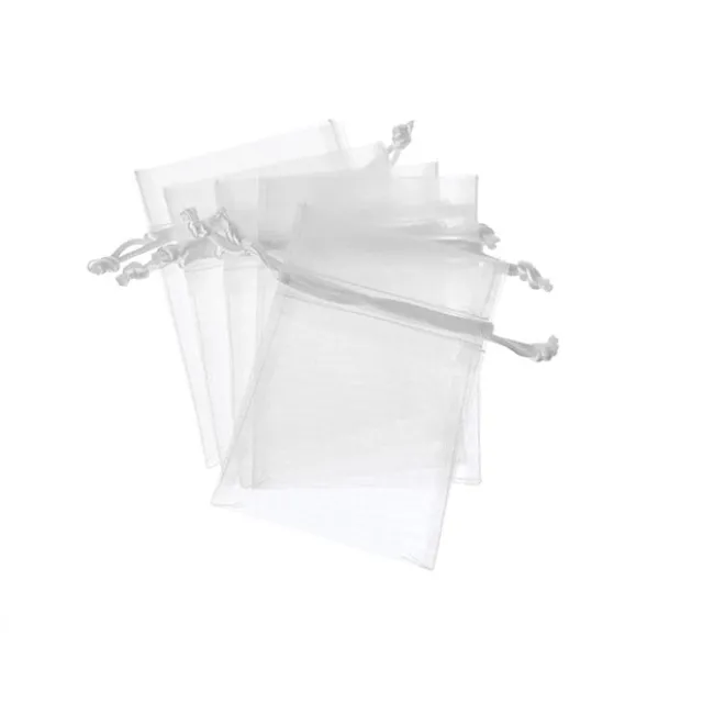 Organza Gift Bomboniere Bag Small White Pack 10 (7.5x10cmH)