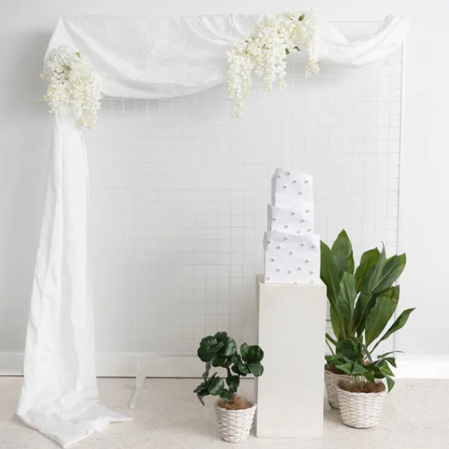 Backdrop Square Standing Frame w Mesh White (1.8x2mH)