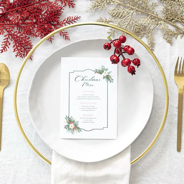 Clear Charger Plate w Gold Edge Pack 4 (33cmD)