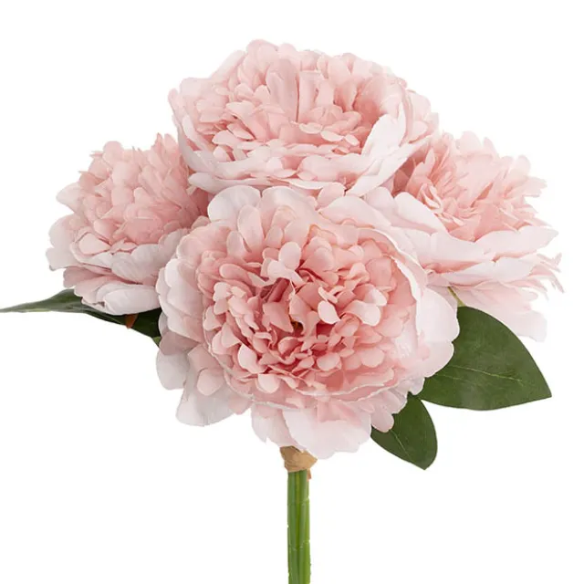 Peony Bouquet x 5 Flower Heads Candy Pink (32cmH)