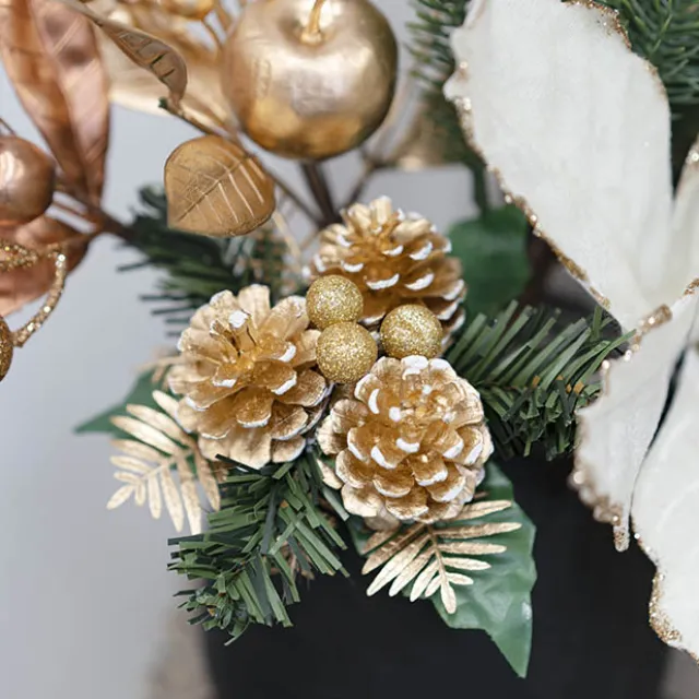 Pinecone Christmas Pick Pack 4 Gold (17.5cmH)