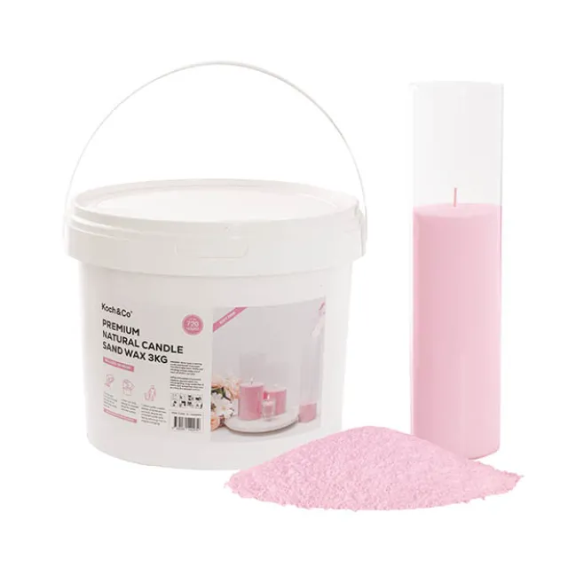 Crystal Natural Candle Sand Wax with 120 Wicks Soft Pink 3kg