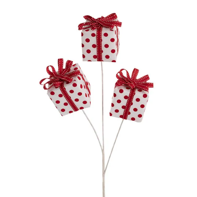 Polka Dot Gift Box Spray Red & White (63cmH)